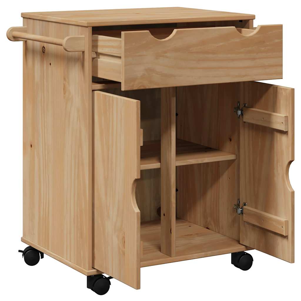 vidaXL Τρόλεϊ Κουζίνας OTTA 59x45x80 εκ. από Μασίφ Ξύλο Πεύκου
