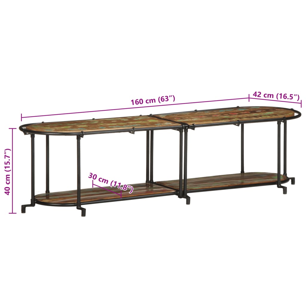 ντουλάπι τηλεόρασης vidaXL 160x42x40 cm από μασίφ ξύλο αναγεννημένο
