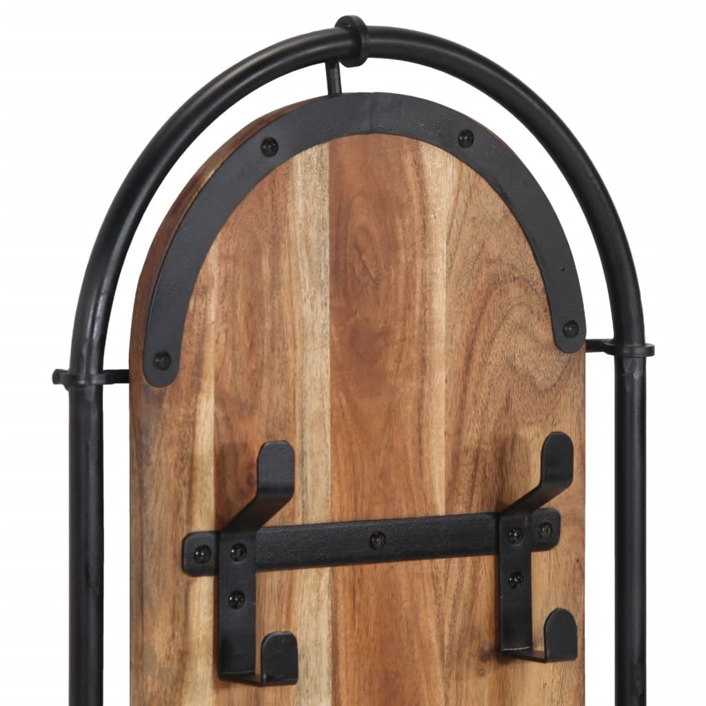 vidaXL Κρεμάστρες Τοίχου Επιτοίχιες με 4 Γάντζους 2 τεμ. Μασίφ Μάνγκο