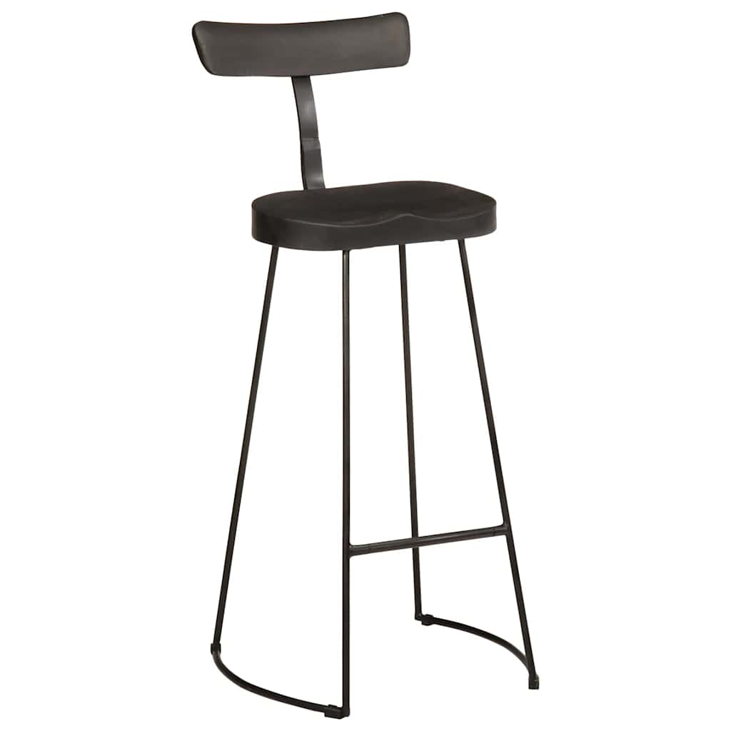 vidaXL Bar Stools 2 τεμάχια Μαύρο 49x43x103 cm Στερεό ξύλο Mango