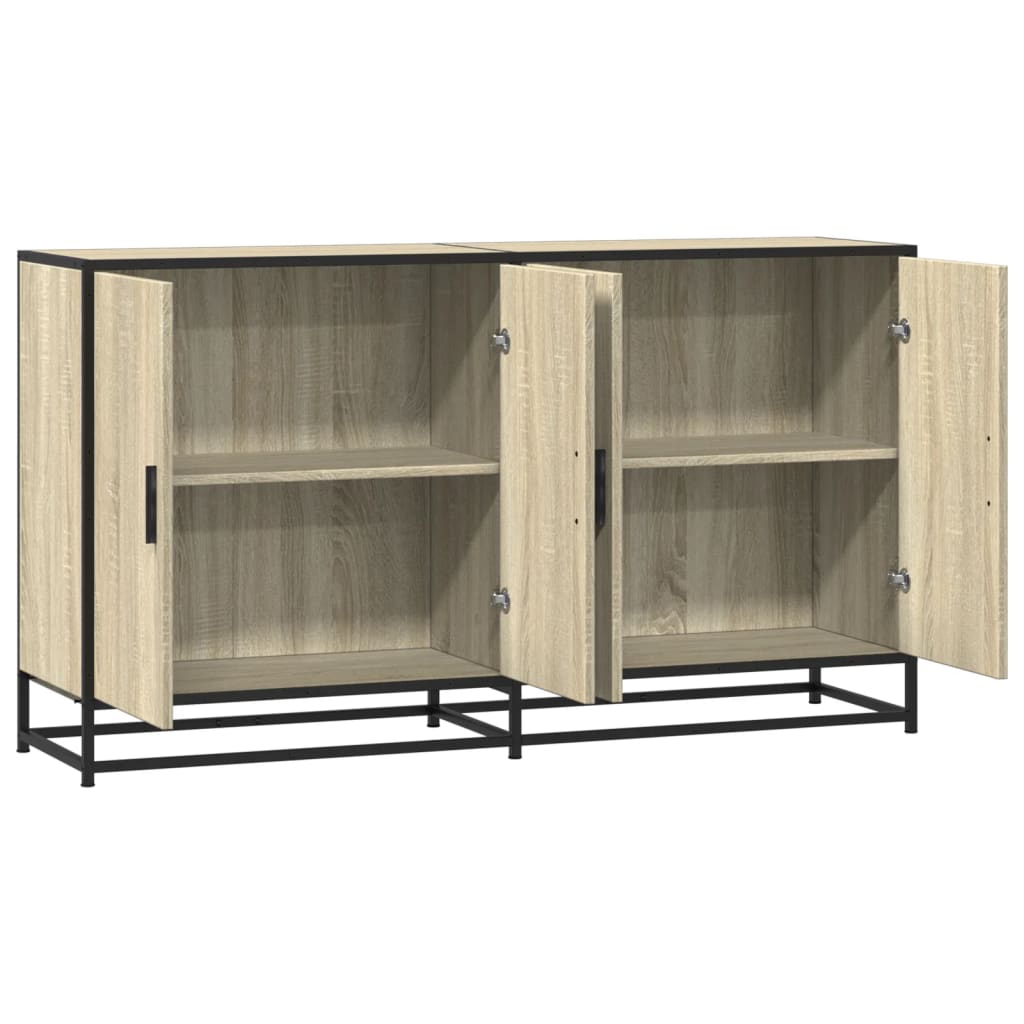 vidaXL Sideboard Sonoma Oak 134x35x76 cm Κατασκευασμένο ξύλο