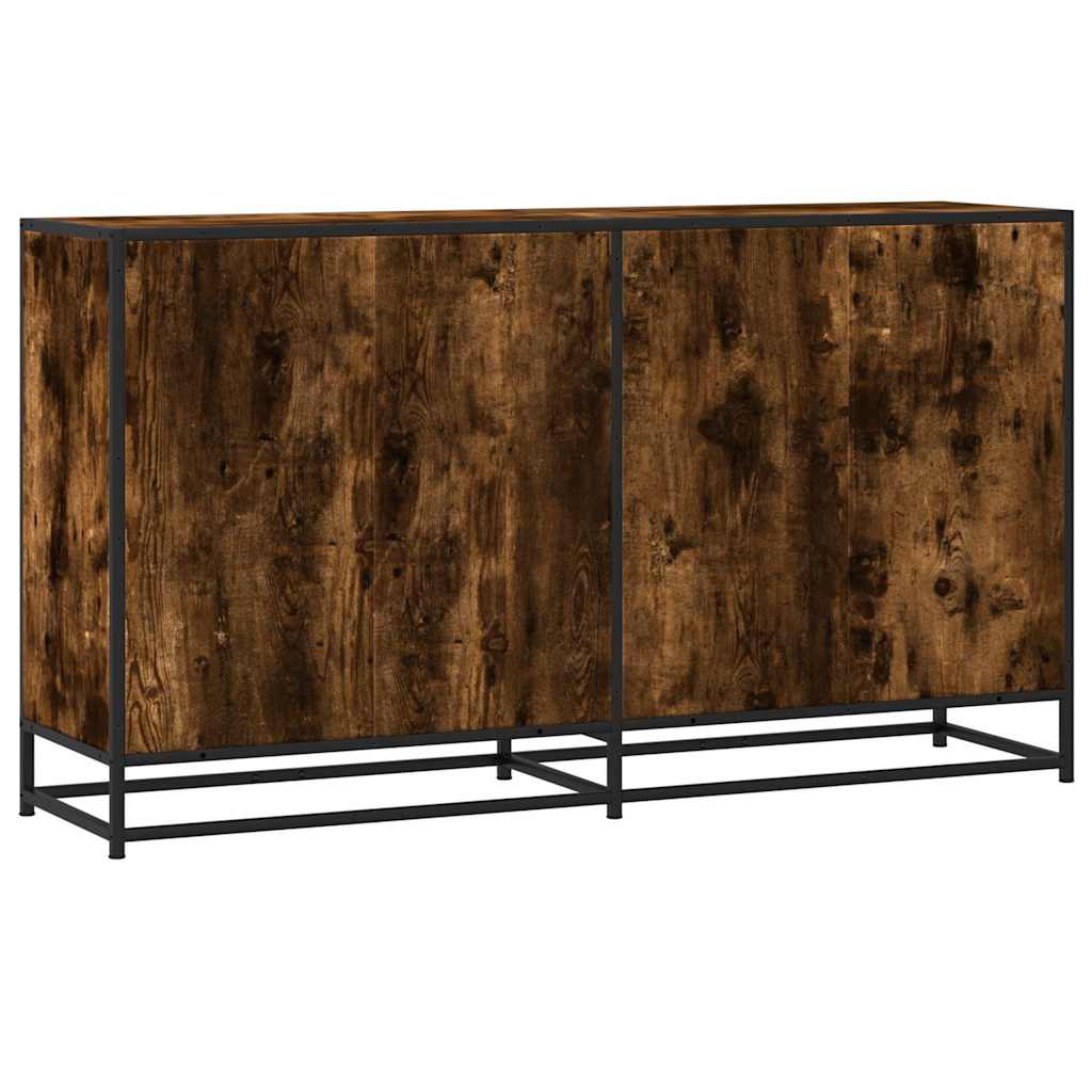vidaXL Sideboard Καπνιστή δρυς 134x35x76 cm Ξύλινη κατασκευή