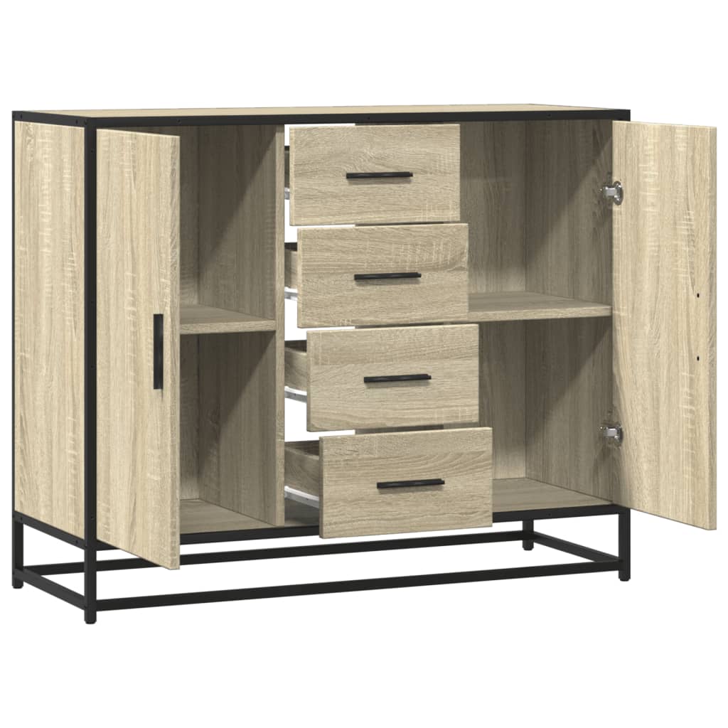 vidaXL Sideboard Sonoma Oak 92x35x76 cm Κατασκευασμένο ξύλο