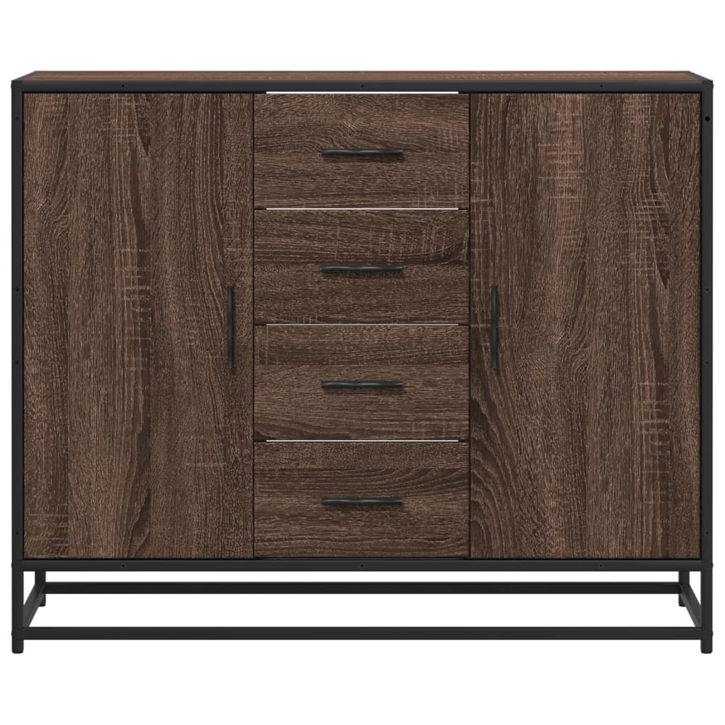 vidaXL Sideboard καφέ δρυς 92x35x76 cm Ξύλινο μηχανουργικό ξύλο