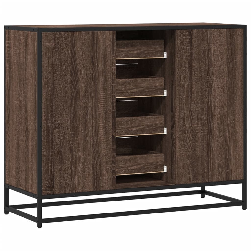 vidaXL Sideboard καφέ δρυς 92x35x76 cm Ξύλινο μηχανουργικό ξύλο