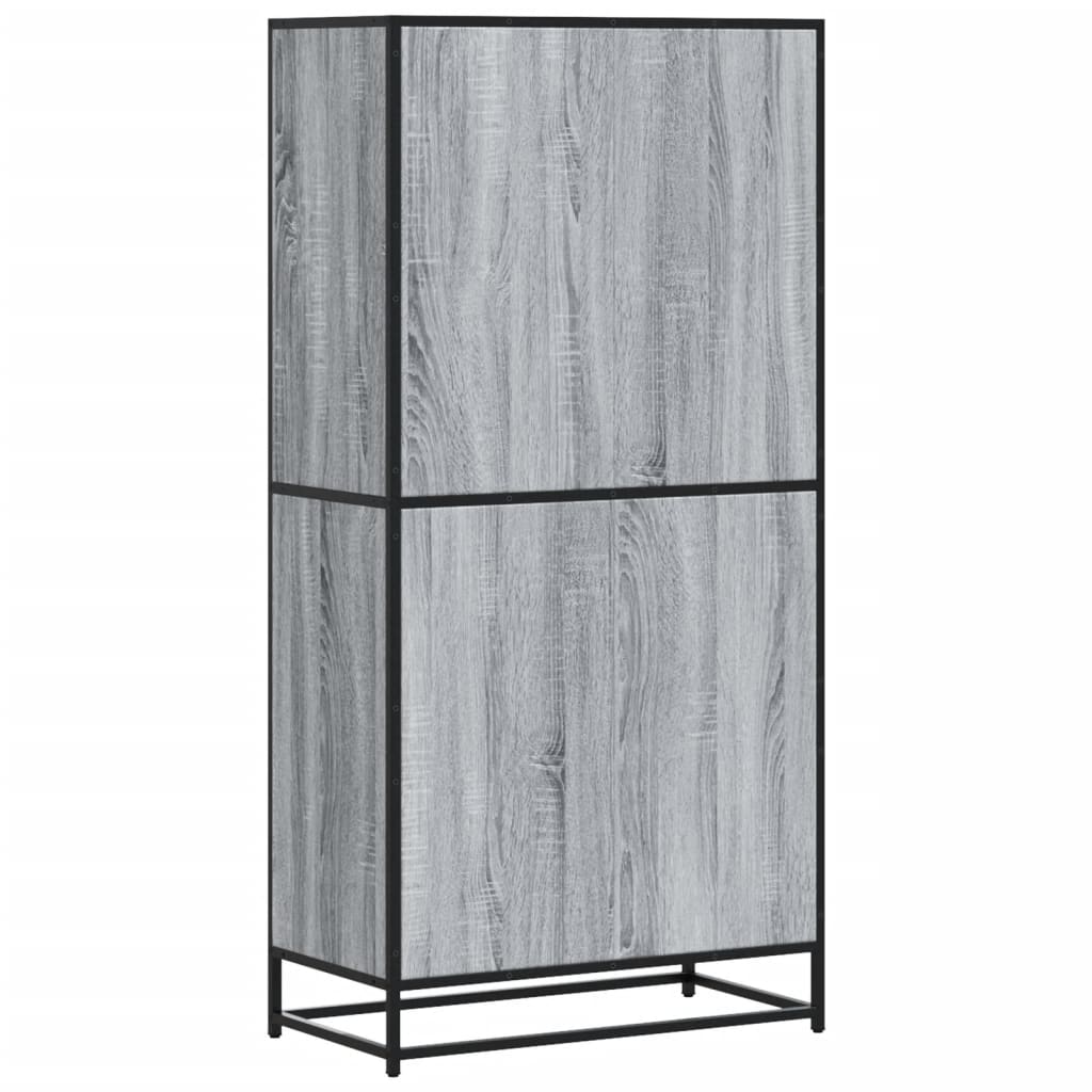 vidaXL Highboard Γκρι Sonoma 68x35x139 cm Ξύλινο μηχανουργικό ξύλο
