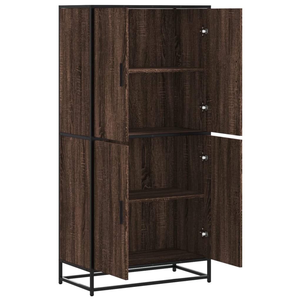vidaXL Highboard καφέ δρυς 68x35x139 cm Ξύλινο μηχανουργικό ξύλο