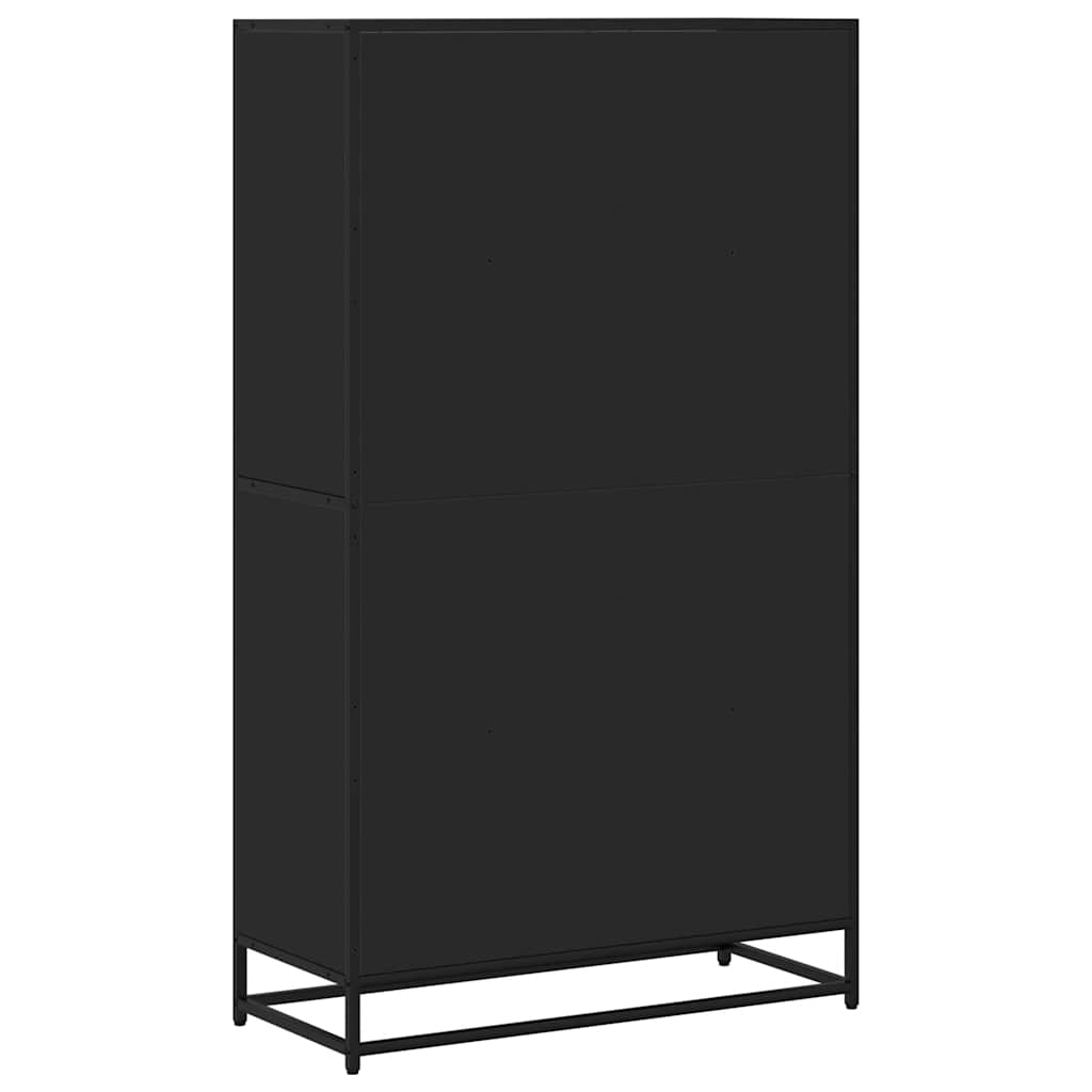 vidaXL Βιβλιοθήκη Μαύρο 80,5x35x139 cm Ξύλινη κατασκευή