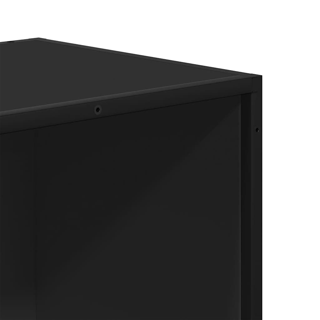 vidaXL Βιβλιοθήκη Μαύρη 97,5x33x107,5 εκ. Επεξεργασμένο Ξύλο & Μέταλλο