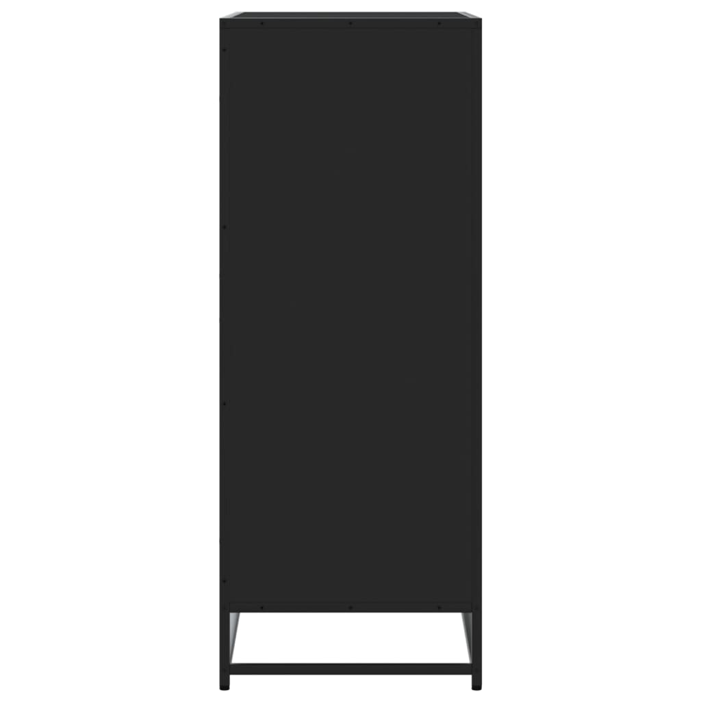 vidaXL Ντουλάπα παπουτσιών Μαύρο Επεξεργασμένο ξύλο και μέταλλο