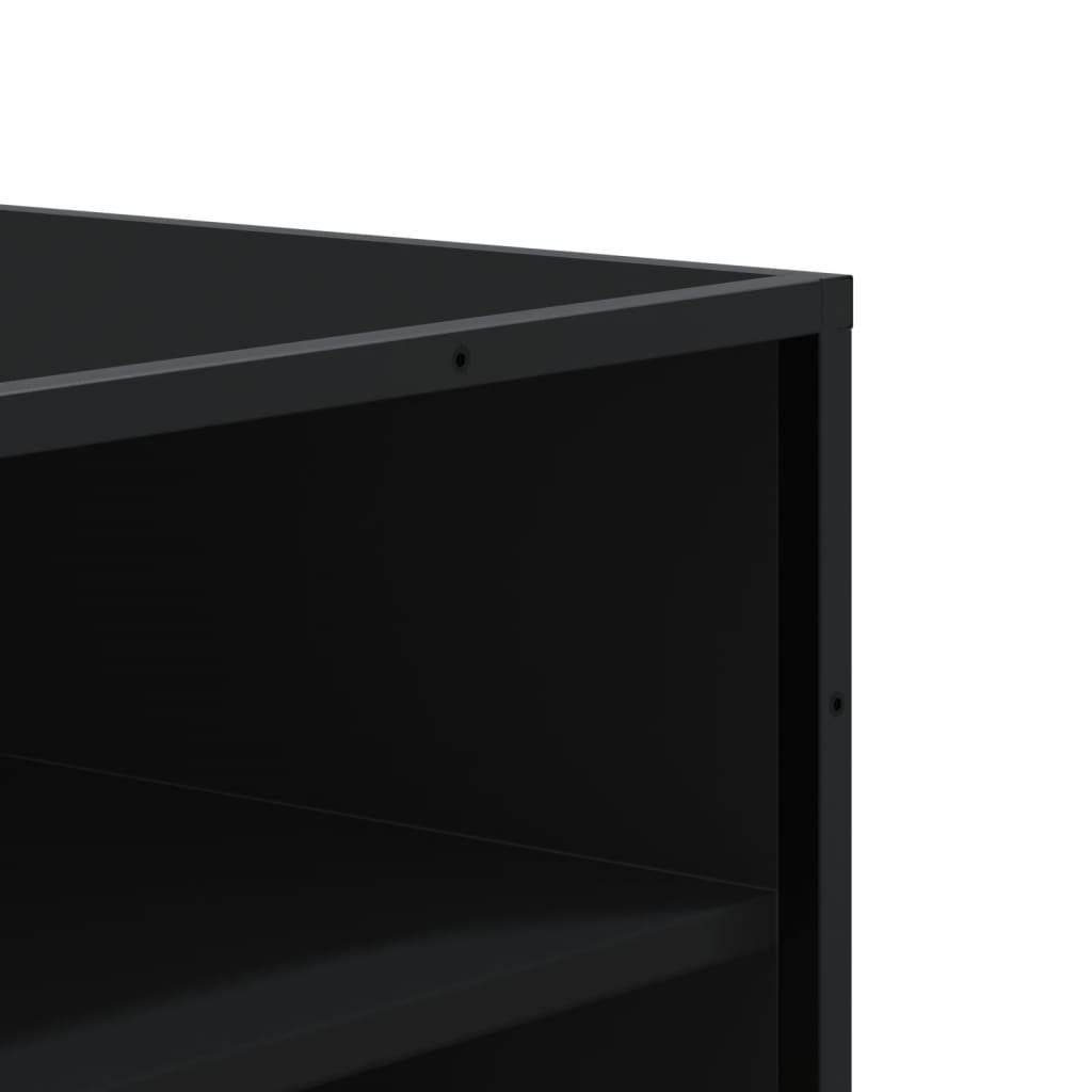 vidaXL Ντουλάπα παπουτσιών Μαύρο Επεξεργασμένο ξύλο και μέταλλο