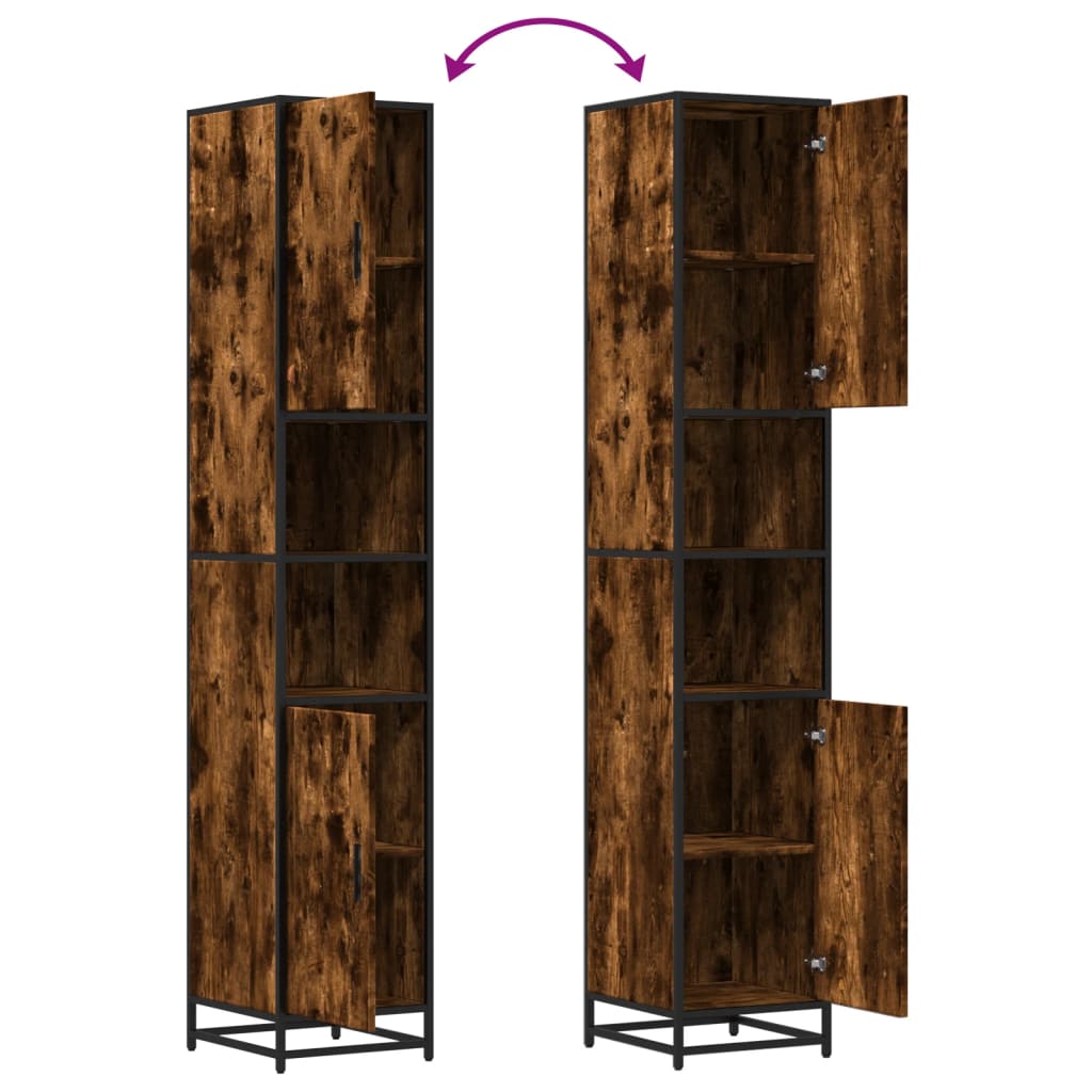 vidaXL Ντουλάπι μπάνιου καπνιστή δρυς Επεξεργασμένο ξύλο και μέταλλο