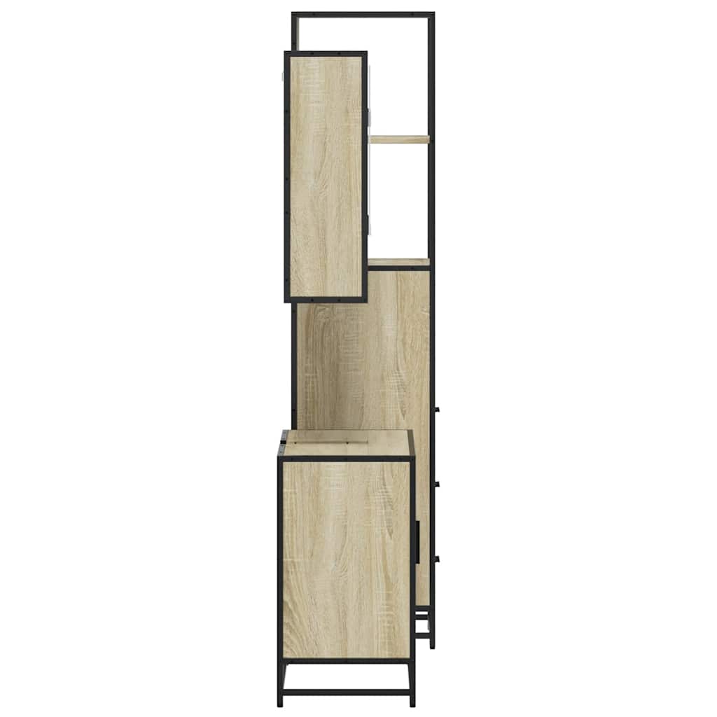 vidaXL Σετ Επίπλων Μπάνιου 3 Τεμαχίων Sonoma Δρυς Επεξεργασμένο Ξύλο