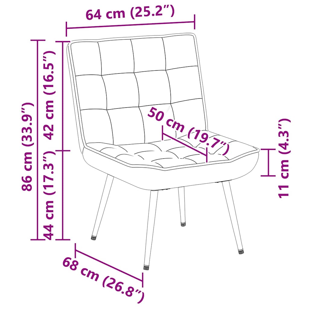 vidaXL Καρέκλα χαλάρωσης κίτρινη 64x74x84 cm Βελούδο