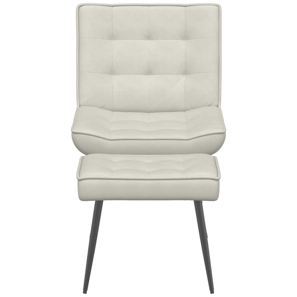 vidaXL Καρέκλα χαλάρωσης με σκαμπό Cream Velvet