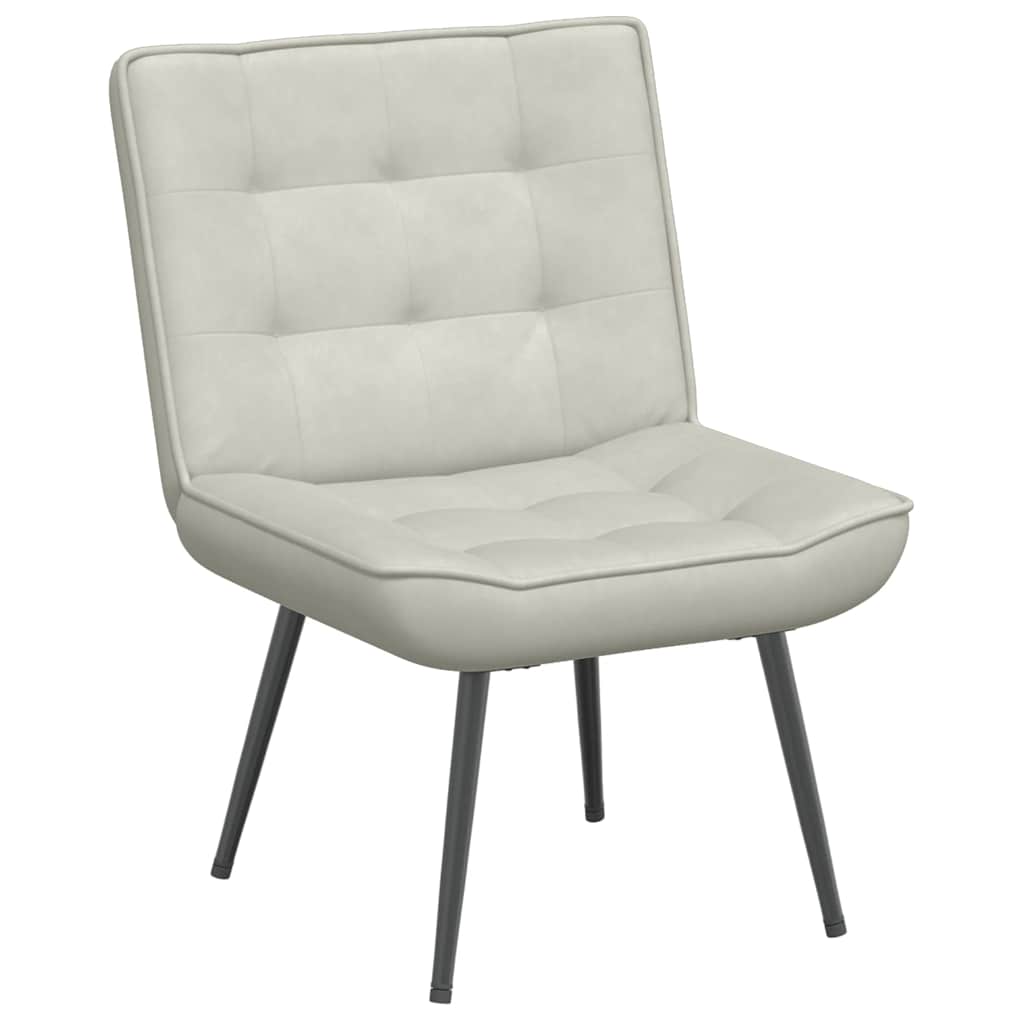 vidaXL Καρέκλα χαλάρωσης με σκαμπό Cream Velvet