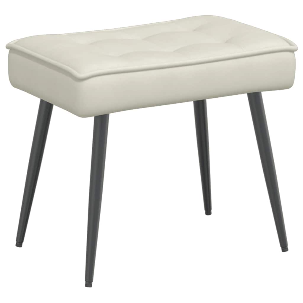 vidaXL Καρέκλα χαλάρωσης με σκαμπό Cream Velvet