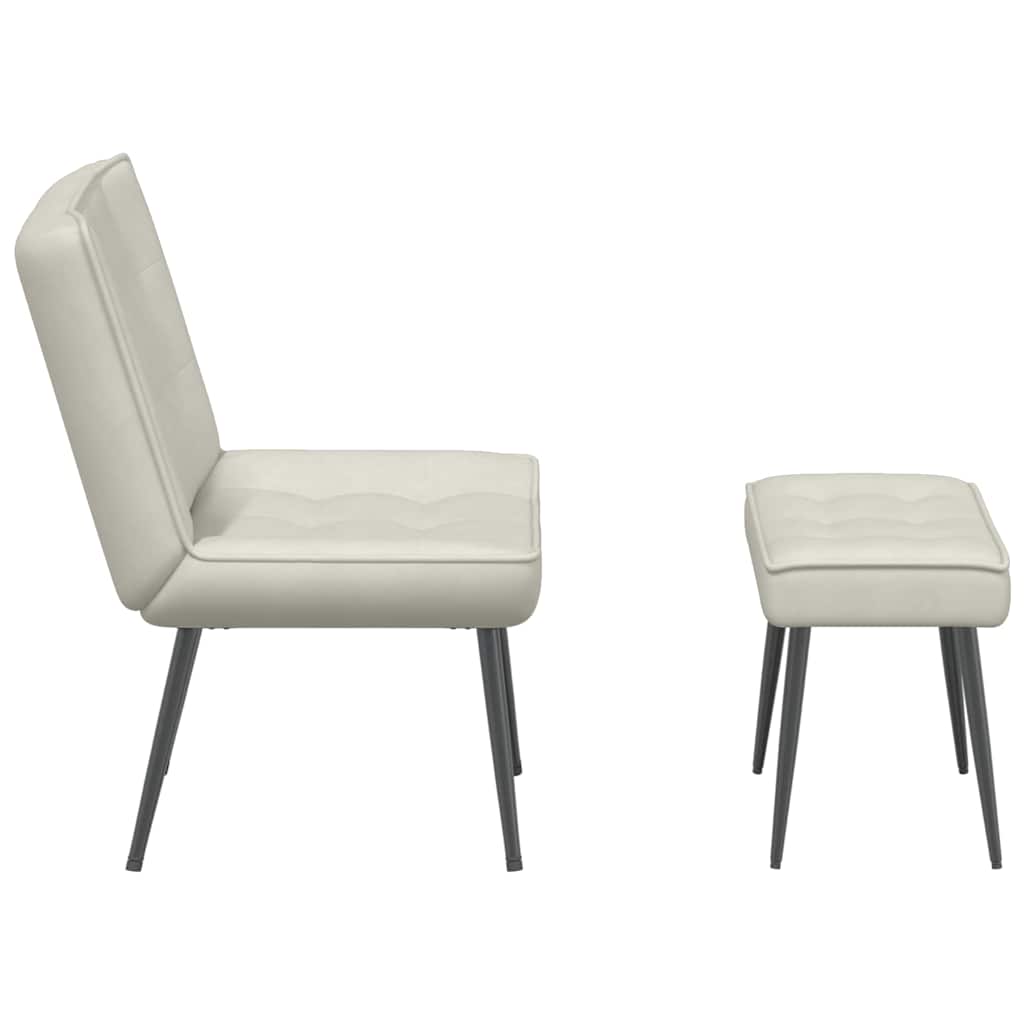 vidaXL Καρέκλα χαλάρωσης με σκαμπό Cream Velvet