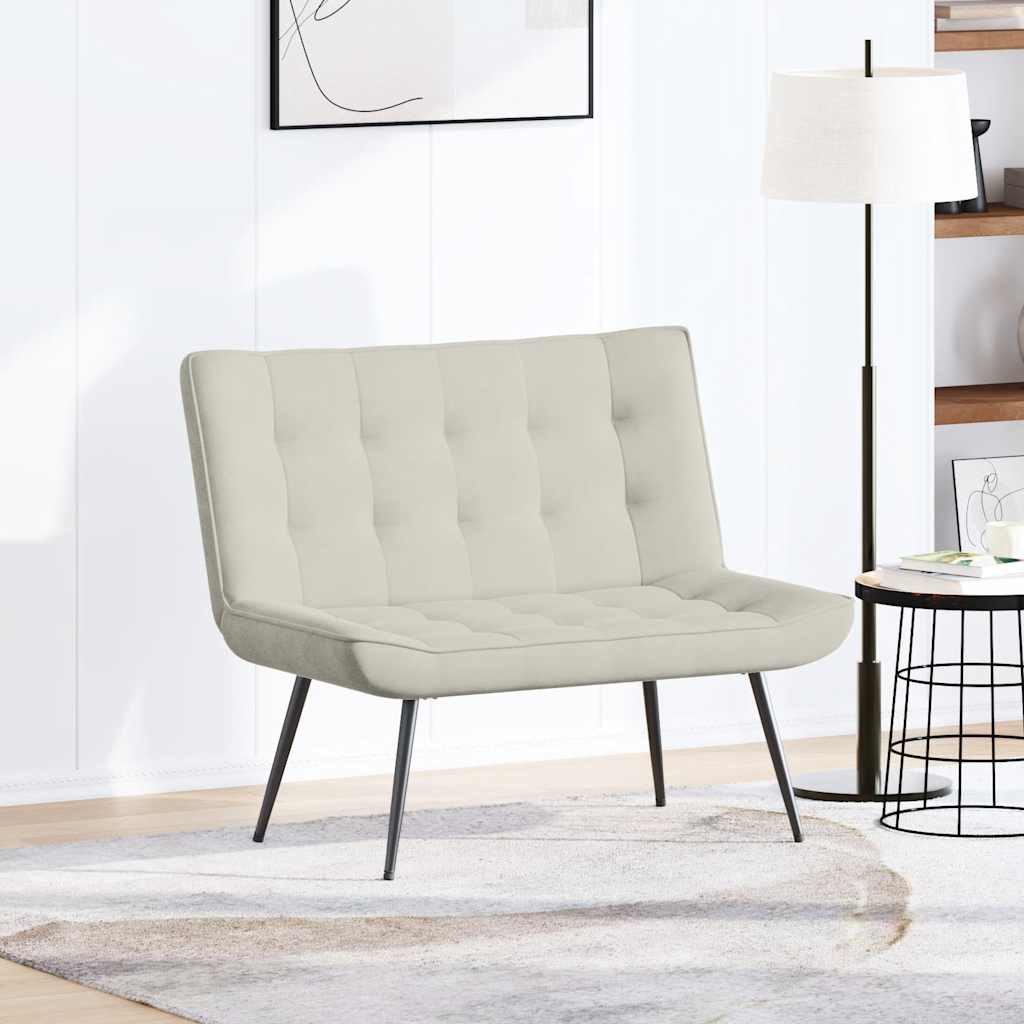 vidaXL Πάγκος Κρεμ 110x74x84 εκ. Βελούδινος