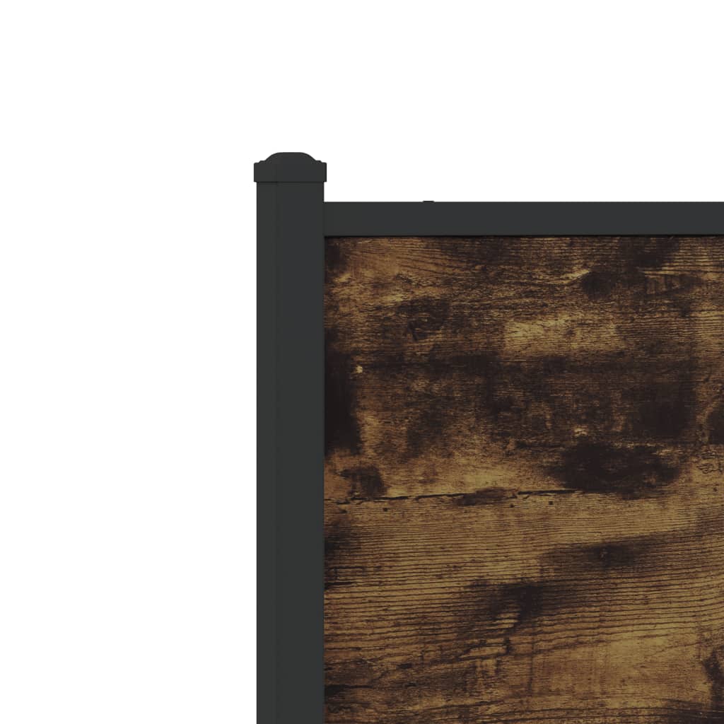 vidaXL Σκελετός Κρεβ. Χωρίς Στρώμα Καπνιστή Δρυς 180x200 εκ. Μεταλλικό