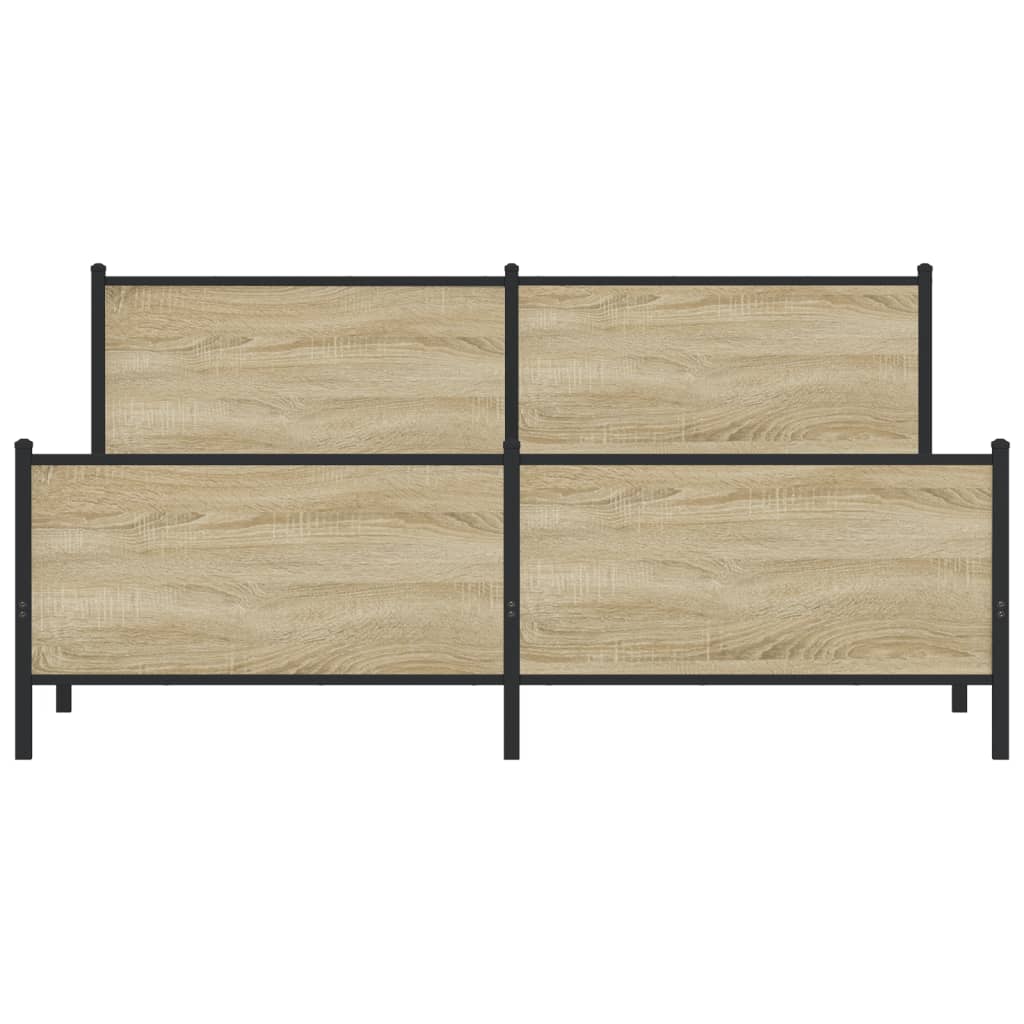 vidaXL Σκελετός Κρεβ. Χωρίς Στρώμα Sonoma Δρυς 180x200 εκ. Μεταλλικό