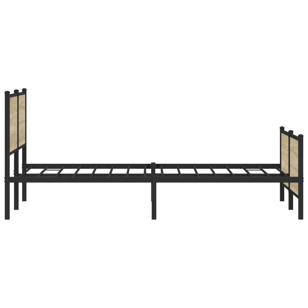 vidaXL Σκελετός Κρεβ. Χωρίς Στρώμα Sonoma Δρυς 180x200 εκ. Μεταλλικό