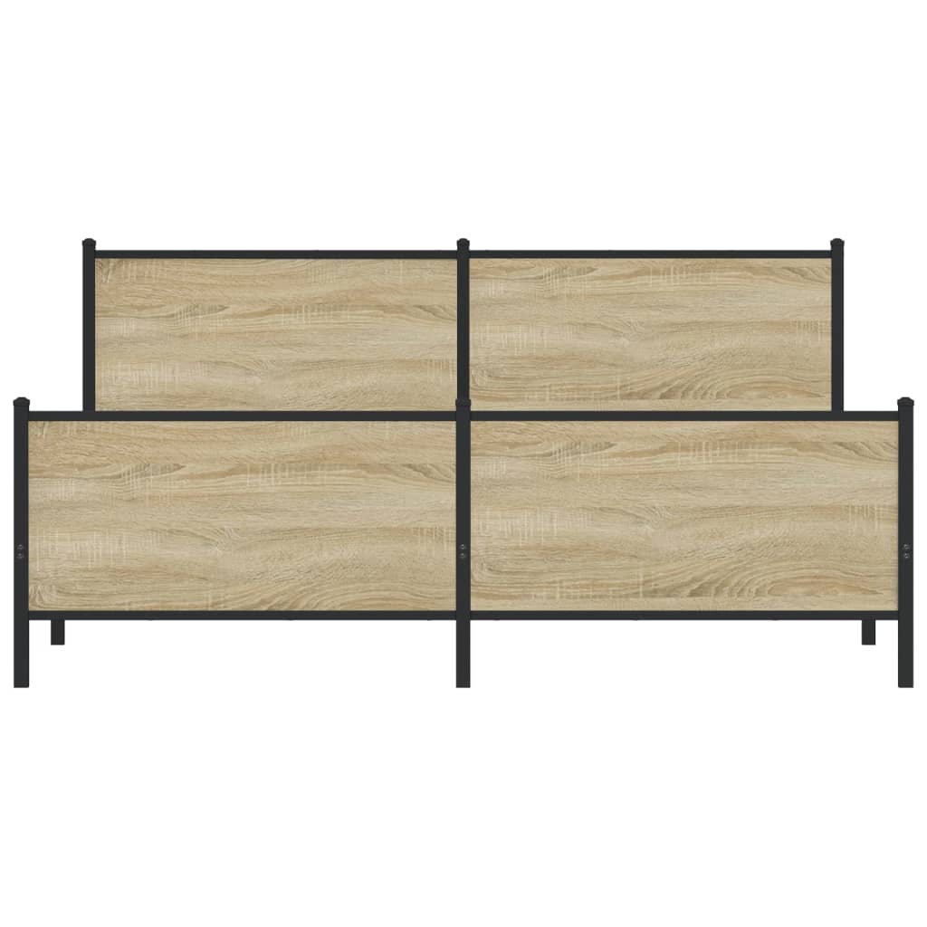 vidaXL Σκελετός Κρεβ. Χωρίς Στρώμα Sonoma Δρυς 193x203 εκ. Μεταλλικό