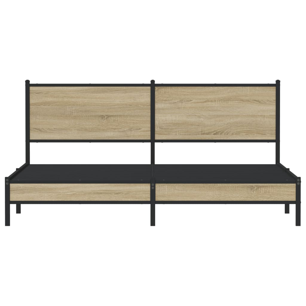 vidaXL Σκελετός Κρεβ. Χωρίς Στρώμα Sonoma Δρυς 180x200 εκ. Μεταλλικό