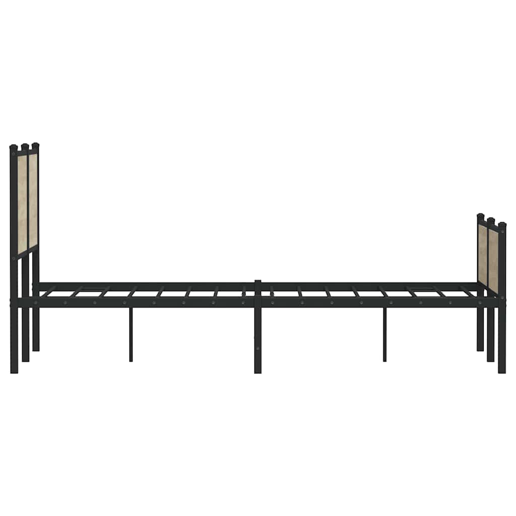 vidaXL Σκελετός Κρεβ. Χωρίς Στρώμα Sonoma Δρυς 150x200 εκ. Μεταλλικό