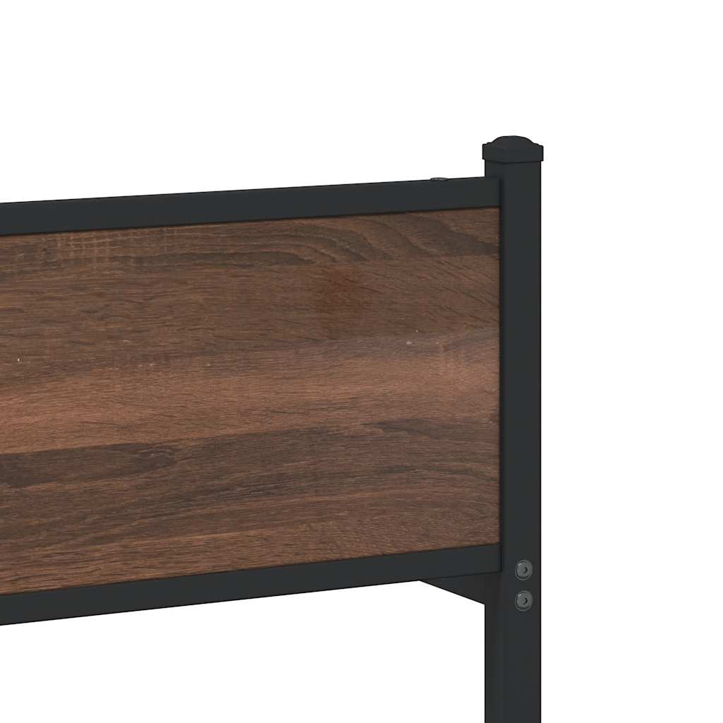 vidaXL Σκελετός Κρεβ. Χωρίς Στρώμα Καφέ Δρυς 150x200 εκ. Μεταλλικό