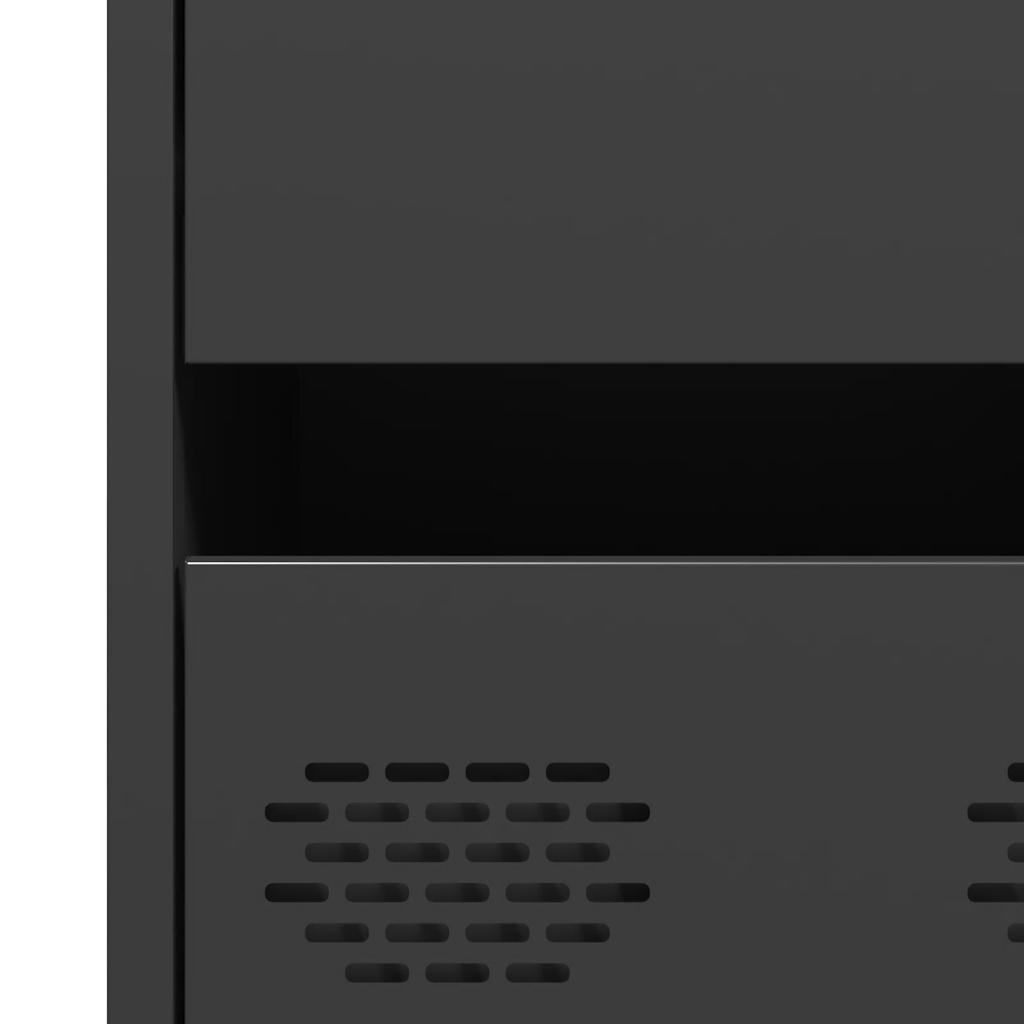 vidaXL Ντουλάπι Μαύρο 68 x 39 x 101,5 εκ. από Χάλυβα