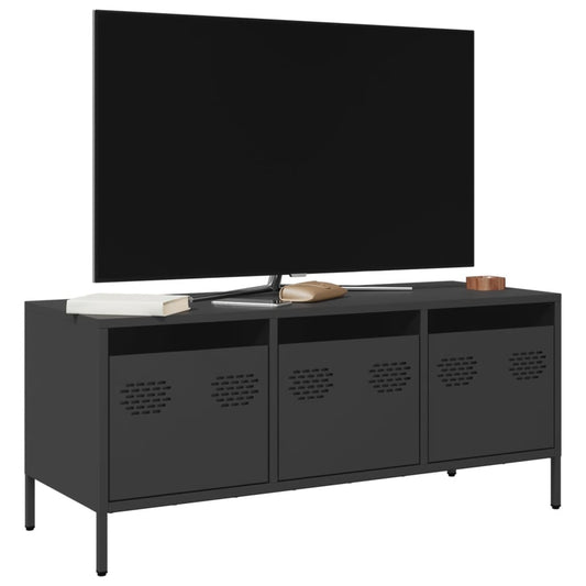 vidaXL Έπιπλο Τηλεόρασης Μαύρο 101,5x39x43,5 εκ. Ατσάλι Ψυχρής Έλασης