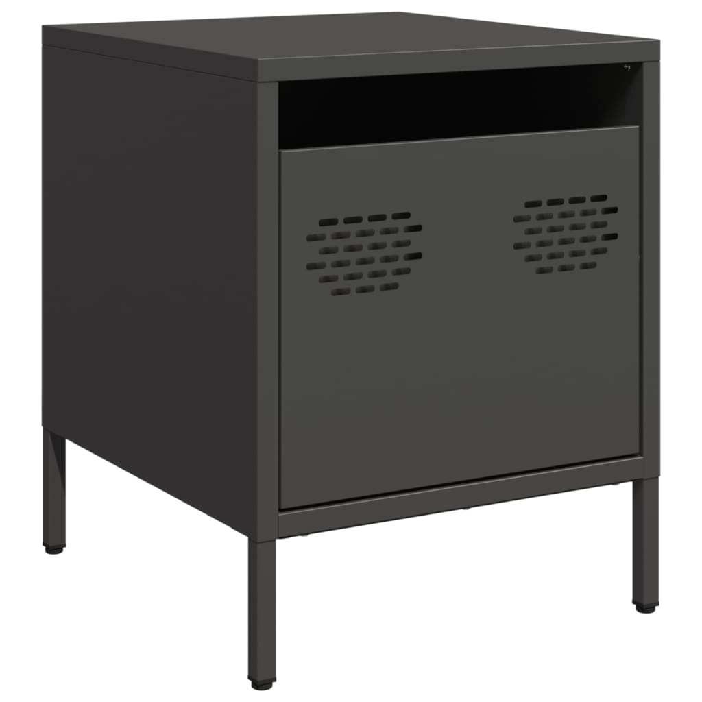 vidaXL Κομοδίνο Μαύρο 35x39x43,5 εκ. Ατσάλινο