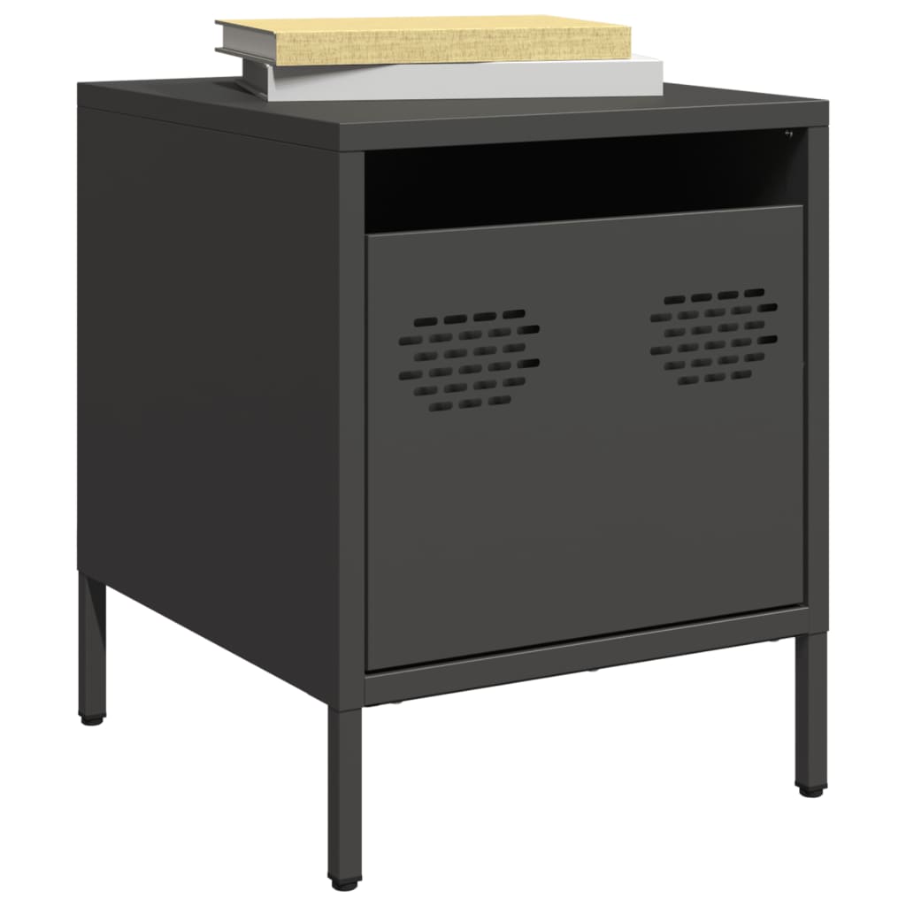vidaXL Κομοδίνο Μαύρο 35x39x43,5 εκ. Ατσάλινο
