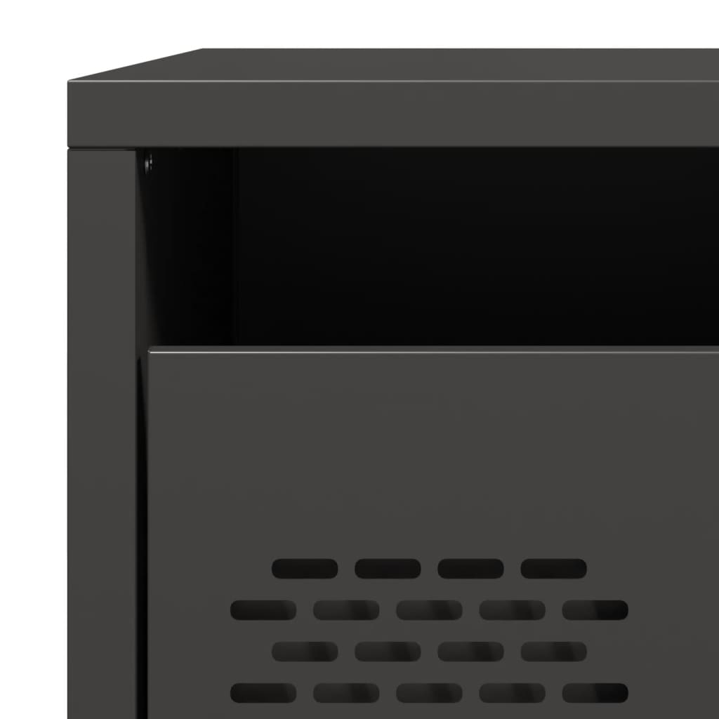 vidaXL Κομοδίνα 2 τεμ. Μαύρο 35x39x43,5 εκ. από Χάλυβα