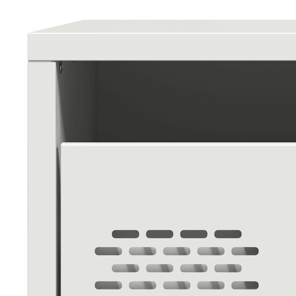 vidaXL Κομοδίνο Λευκό 35x39x43,5 εκ. από Χάλυβα