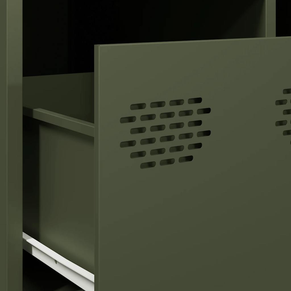 vidaXL Τραπεζάκι Σαλονιού Λαδί 101,5x50x43,5 εκ. Χάλυβα Ψυχρής Έλασης