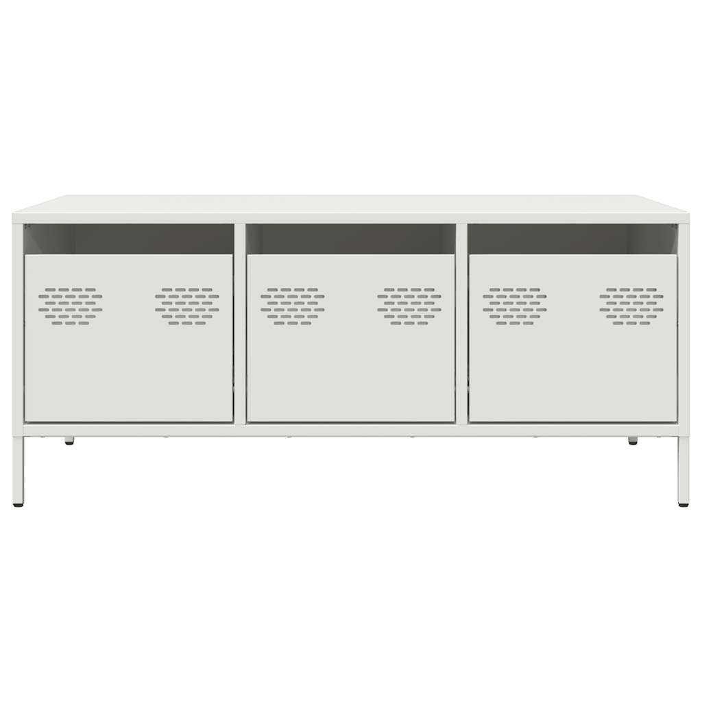 vidaXL Τραπεζάκι Σαλονιού Λευκό 101,5x50x43,5 εκ. Χάλυβα Ψυχρής Έλασης