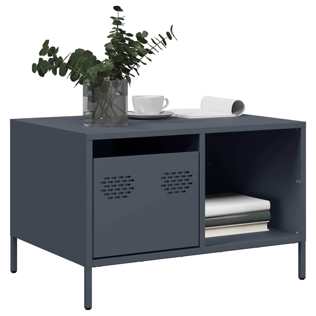 vidaXL Τραπεζάκι Σαλονιού Ανθρακί 68,5x50x43,5εκ Χάλυβα Ψυχρής Έλασης