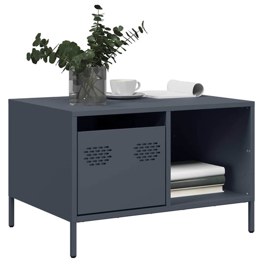 vidaXL Τραπεζάκι Σαλονιού Ανθρακί 68,5x50x43,5εκ Χάλυβα Ψυχρής Έλασης