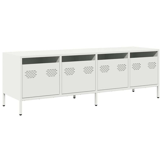 vidaXL Έπιπλο Τηλεόρασης Λευκό 135x39x43,5 εκ. Ατσάλι Ψυχρής Έλασης