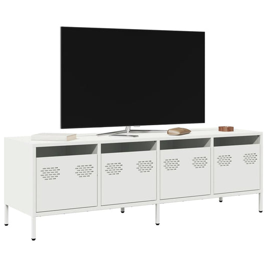 vidaXL Έπιπλο Τηλεόρασης Λευκό 135x39x43,5 εκ. Ατσάλι Ψυχρής Έλασης