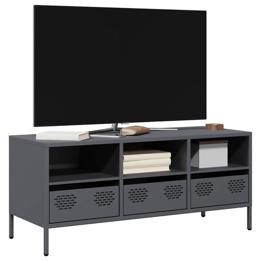 vidaXL Έπιπλο Τηλεόρασης Ανθρακί 101,5x39x43,5εκ. Ατσάλι Ψυχρής Έλασης