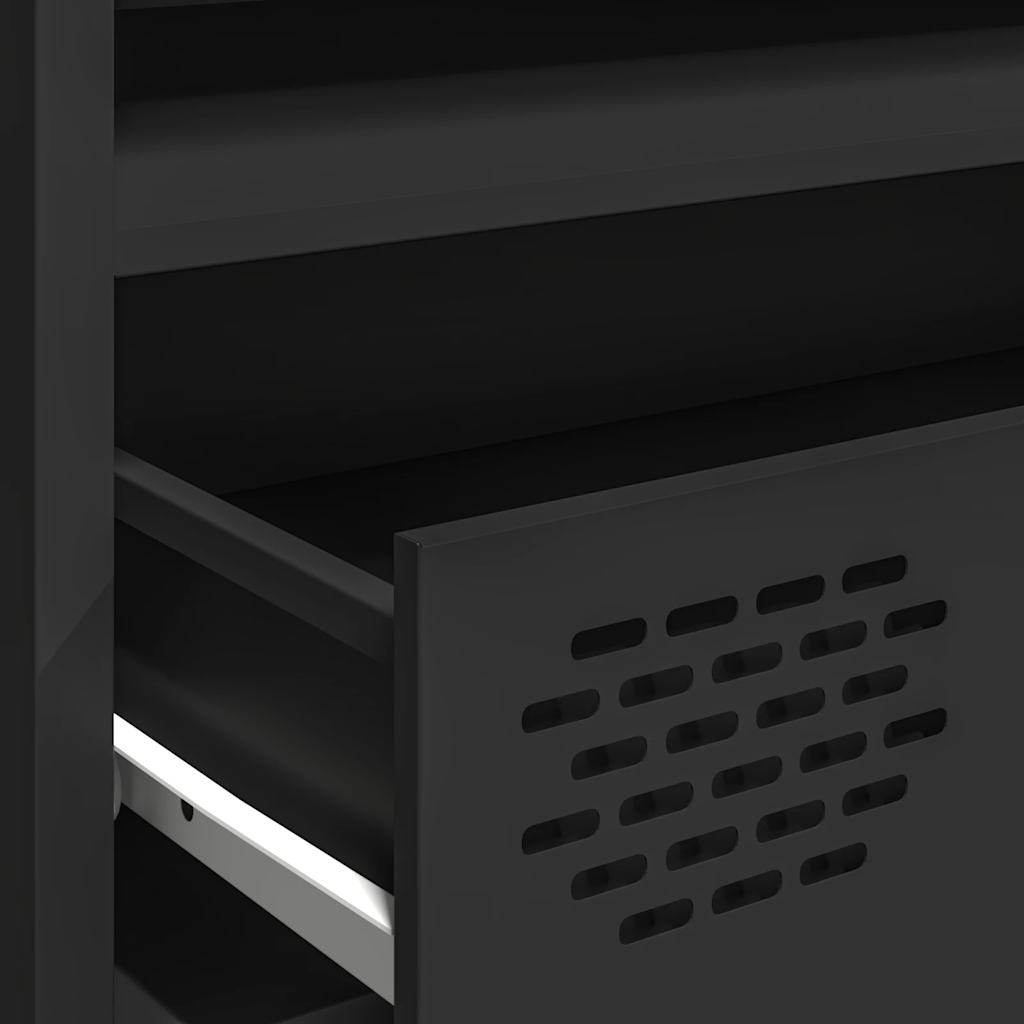 vidaXL Έπιπλο Τηλεόρασης Μαύρο 202x39x43,5 εκ. Χάλυβας Ψυχρής Έλασης