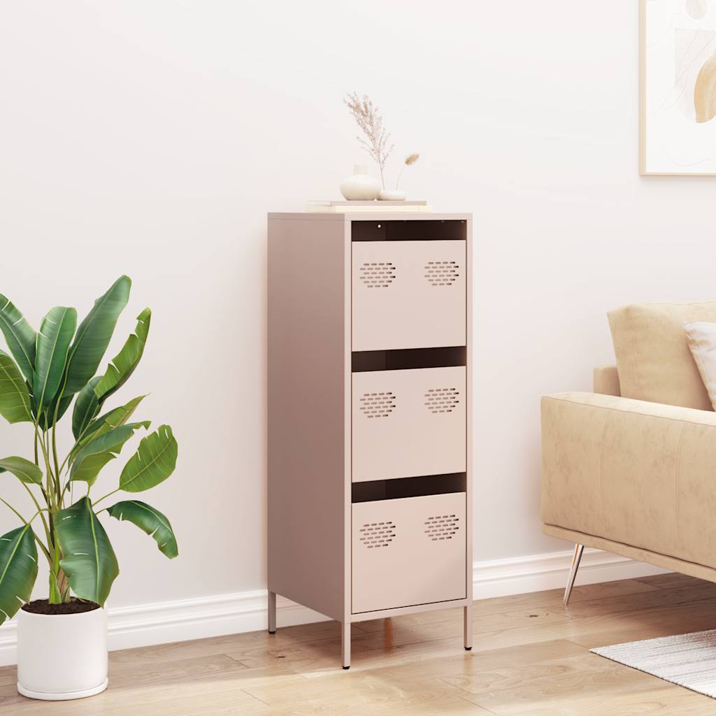 vidaXL Ντουλάπι Ροζ 39x35x103,5 εκ. από Ατσάλι