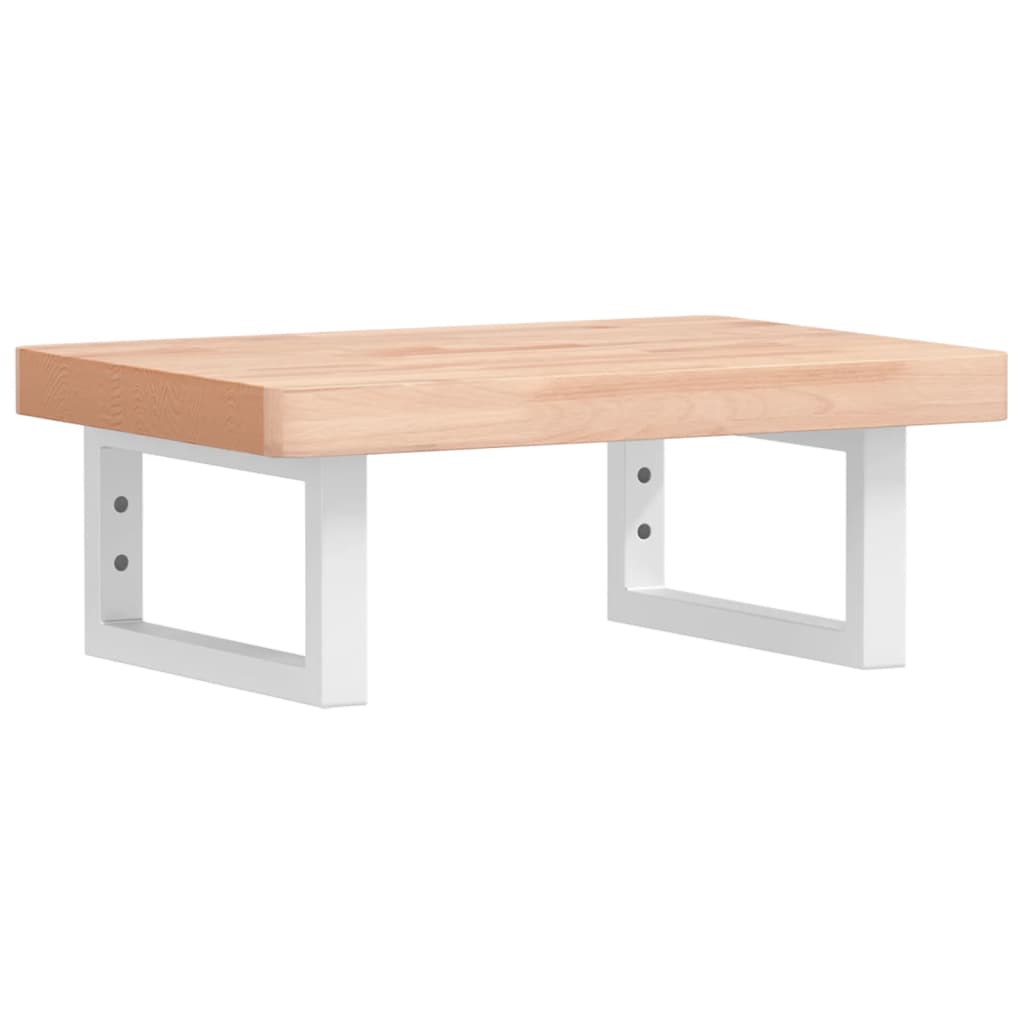 vidaXL Ράφι Νιπτήρα Τοίχου από Ατσάλι / Μασίφ Ξύλο Οξιάς