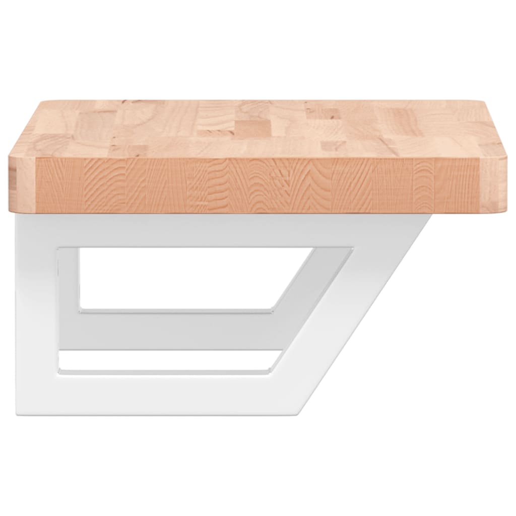 vidaXL Ράφι Νιπτήρα Τοίχου από Ατσάλι / Μασίφ Ξύλο Οξιάς