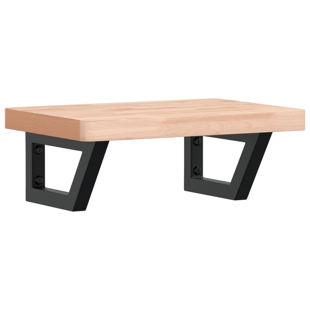 vidaXL Ράφι Νιπτήρα Τοίχου από Ατσάλι / Μασίφ Ξύλο Οξιάς