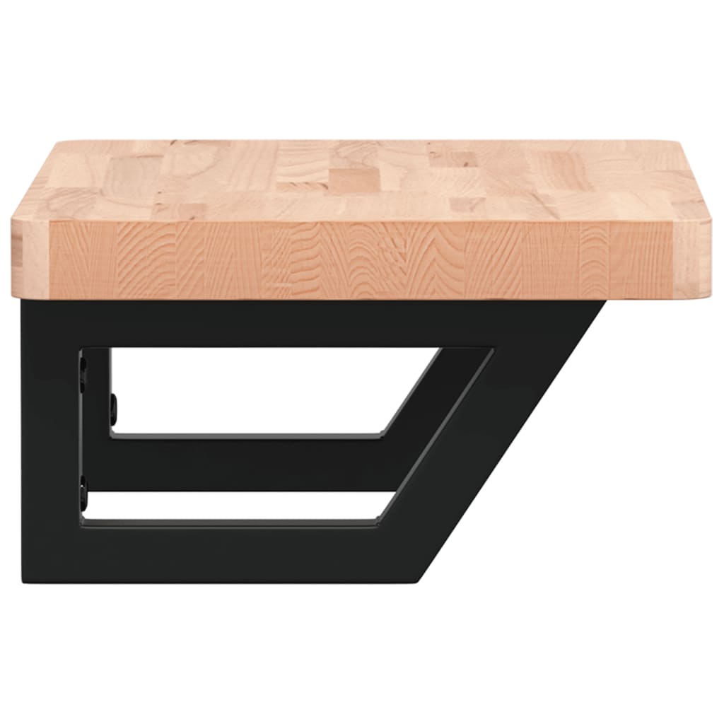 vidaXL Ράφι Νιπτήρα Τοίχου από Ατσάλι / Μασίφ Ξύλο Οξιάς