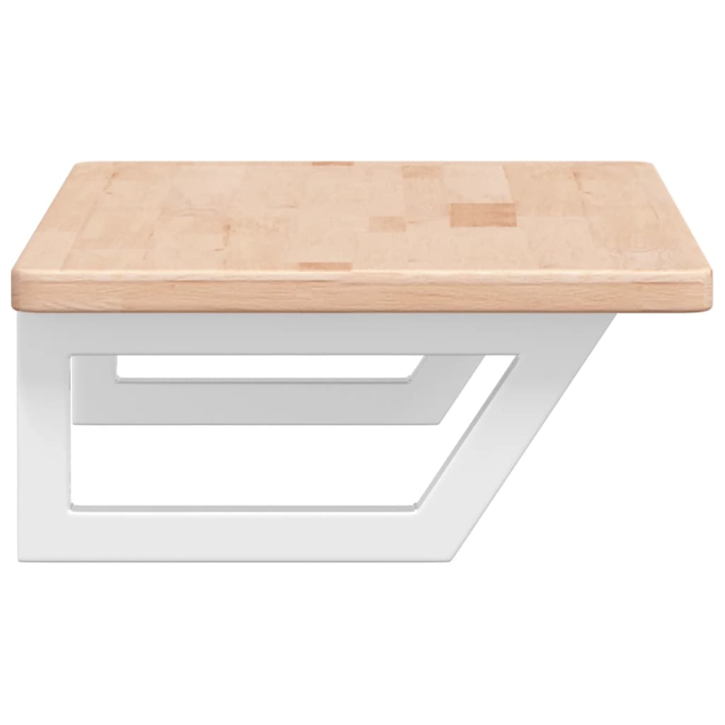 vidaXL Ράφι Νιπτήρα Τοίχου από Ατσάλι / Μασίφ Ξύλο Δρυός